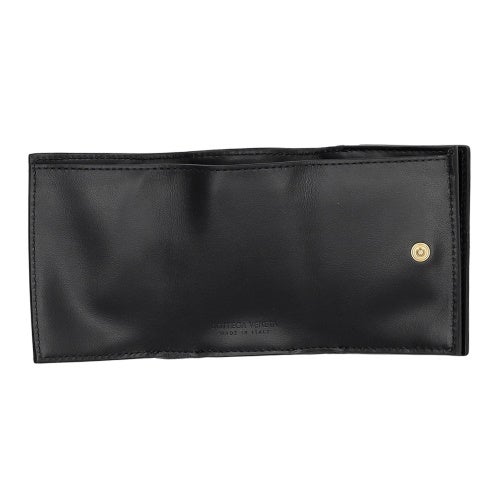 ボッテガヴェネタ 三つ折り財布 レディース イントレチャート ブラック BOTTEGA VENETA 666944 V3UH2 8425