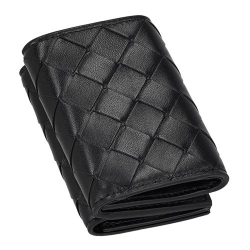ボッテガヴェネタ 三つ折り財布 レディース イントレチャート ブラック BOTTEGA VENETA 666944 V3UH2 8425