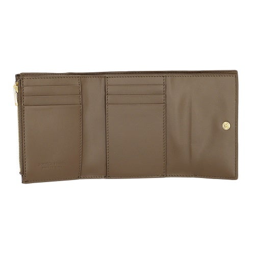 ボッテガヴェネタ 三つ折り財布 レディース マキシイントレチャート MAXI INTRECCIAT ブラウン BOTTEGA VENETA 750245 V3UO1 2560