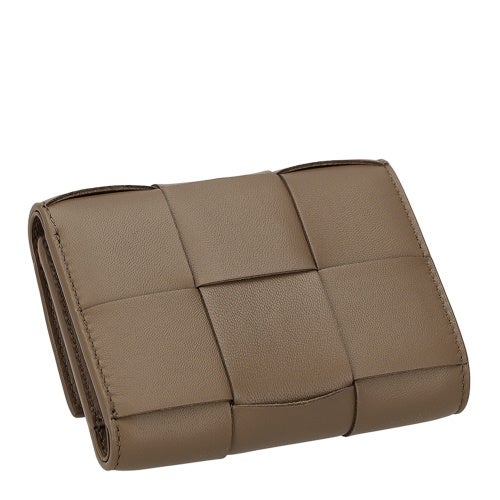 ボッテガヴェネタ 三つ折り財布 レディース マキシイントレチャート MAXI INTRECCIAT ブラウン BOTTEGA VENETA 750245 V3UO1 2560