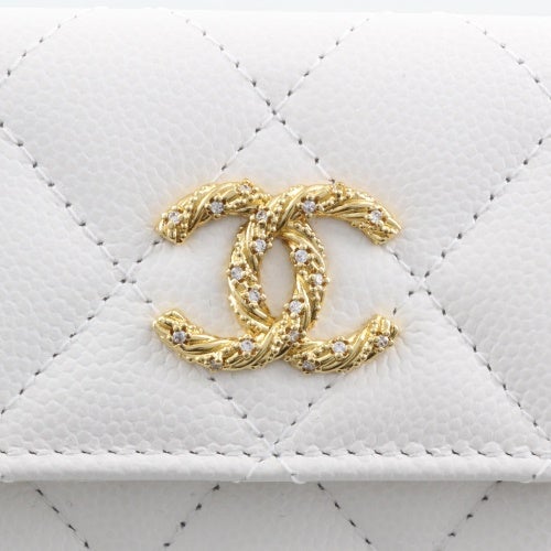 シャネル 三つ折り財布 レディース ココマーク ホワイト CHANEL AP5075 B23239 10601