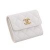 シャネル 三つ折り財布 レディース ココマーク ホワイト CHANEL AP5076 B23239 10601