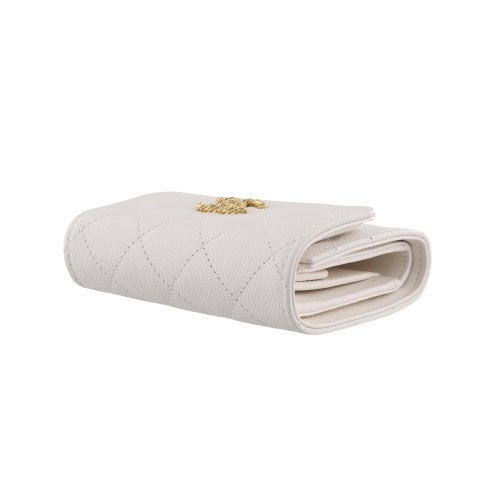 シャネル 三つ折り財布 レディース ココマーク ホワイト CHANEL AP5076 B23239 10601