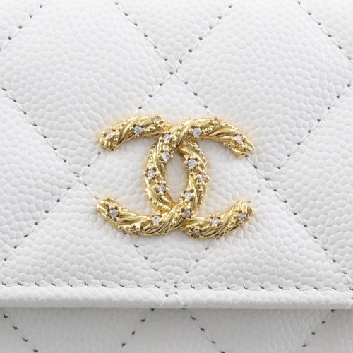 シャネル 三つ折り財布 レディース ココマーク ホワイト CHANEL AP5076 B23239 10601