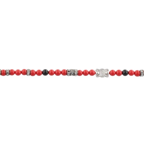 セリーヌ ネックレス メンズ SAN ONOFRE TRIOMPHE NECKLACE レッド CELINE 461OT 6OGB 27SR BLACK/RED/SILVER
