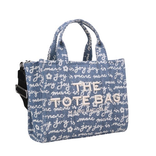 マークジェイコブス トートバッグ レディース The Joy Denim Small Tote Bag ブルー Marc Jacobs 2F5HTT020H02 404 INDIGO MULTI