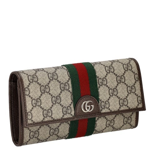 グッチ 長財布 レディース GGスプリームキャンバス ブラウン GUCCI