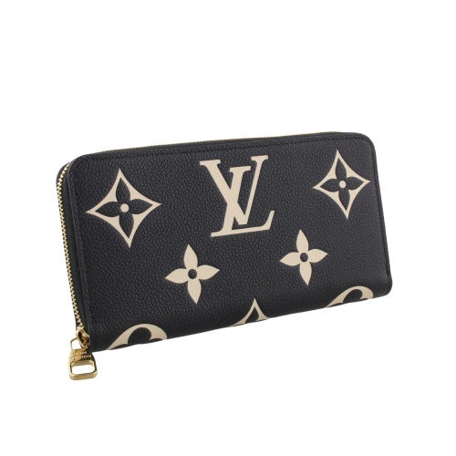 ルイヴィトン 長財布 モノグラム･アンプラント ジッピー・ウォレット ブラック LOUIS VUITTON M28794 ブラック ベージュ