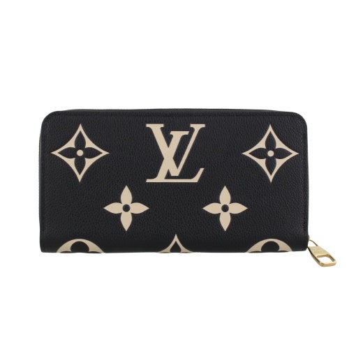 ルイヴィトン 長財布 モノグラム･アンプラント ジッピー・ウォレット ブラック LOUIS VUITTON M28794 ブラック ベージュ