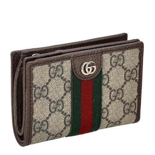 グッチ 二つ折り財布 レディース GGスプリームキャンバス ブラウン GUCCI 838468 FAE0L 9746