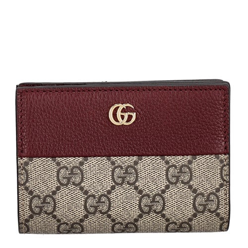グッチ 二つ折り財布 レディース GGスプリームキャンバス レッド GUCCI 841360 AAE5E 6258