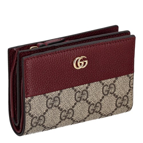 グッチ 二つ折り財布 レディース GGスプリームキャンバス レッド GUCCI 841360 AAE5E 6258