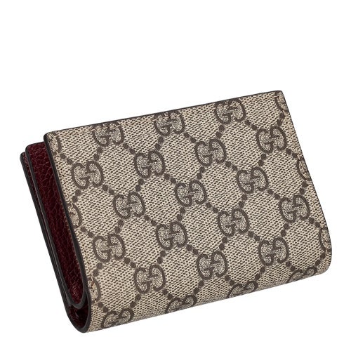 グッチ 二つ折り財布 レディース GGスプリームキャンバス レッド GUCCI 841360 AAE5E 6258