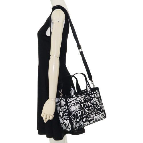 マークジェイコブス トートバッグ レディース THE PUNK SCRIBBLE CANVAS TOTE BAG SMALL TOTE ブラック Marc Jacobs 2S6HTT016H02 002 BLACK MULTI
