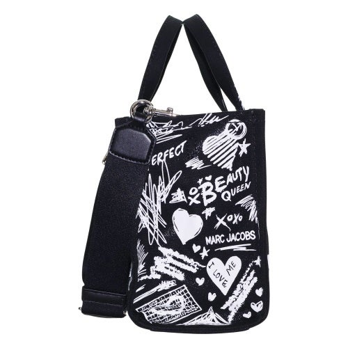 マークジェイコブス トートバッグ レディース THE PUNK SCRIBBLE CANVAS TOTE BAG SMALL TOTE ブラック Marc Jacobs 2S6HTT016H02 002 BLACK MULTI