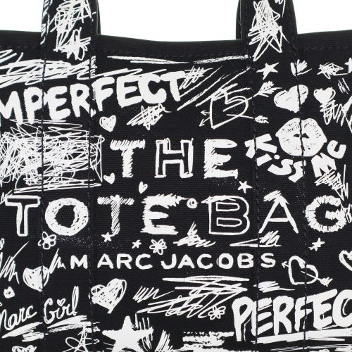 マークジェイコブス トートバッグ レディース THE PUNK SCRIBBLE CANVAS TOTE BAG SMALL TOTE ブラック Marc Jacobs 2S6HTT016H02 002 BLACK MULTI