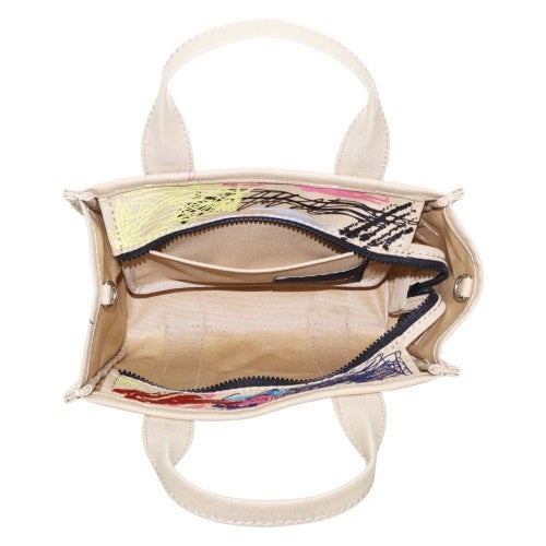 マークジェイコブス トートバッグ レディース THE PUNK SCRIBBLE CANVAS TOTE BAG SMALL TOTE ベージュ Marc Jacobs 2S6HTT016H02 261 BEIGE MULTI