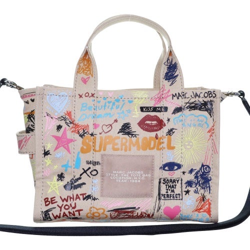 マークジェイコブス トートバッグ レディース THE PUNK SCRIBBLE CANVAS TOTE BAG SMALL TOTE ベージュ Marc Jacobs 2S6HTT016H02 261 BEIGE MULTI