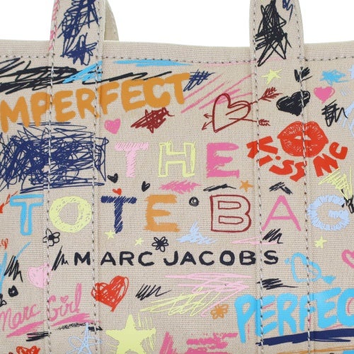 マークジェイコブス トートバッグ レディース THE PUNK SCRIBBLE CANVAS TOTE BAG SMALL TOTE ベージュ Marc Jacobs 2S6HTT016H02 261 BEIGE MULTI