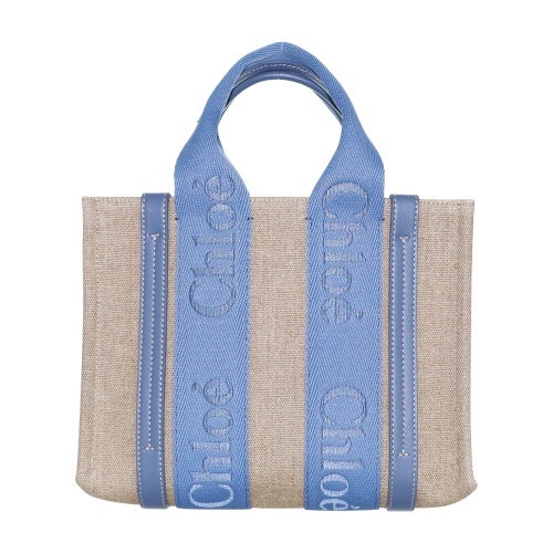 クロエ ハンドバッグ レディース WOODY SMALL TOTE&S ブルー CHLOE