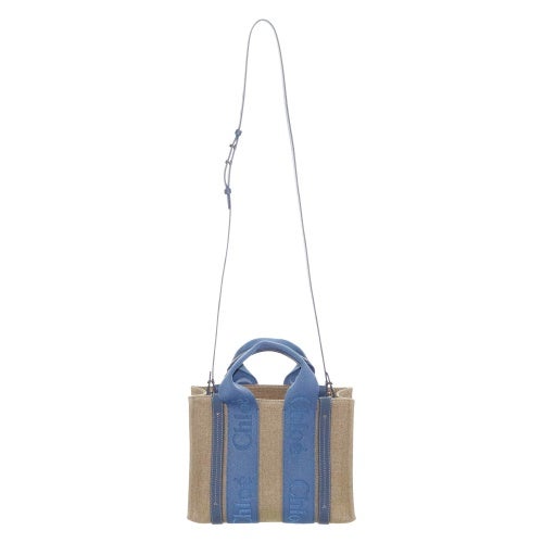 クロエ ハンドバッグ レディース WOODY SMALL TOTE&S ブルー CHLOE