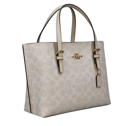 コーチ アウトレット ハンドバッグ レディース モリー トート バッグ 25・シグネチャー キャンバス ホワイト COACH OUTLET CV965 IMXU5 ホワイト/チョーク
