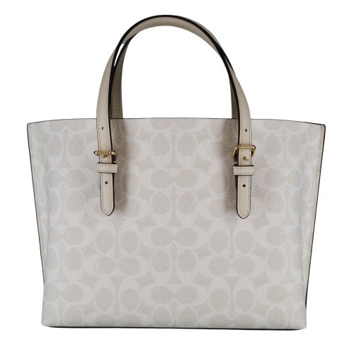 コーチ アウトレット ハンドバッグ レディース モリー トート バッグ 25・シグネチャー キャンバス ホワイト COACH OUTLET CV965 IMXU5 ホワイト/チョーク