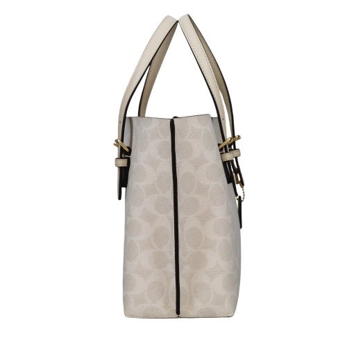 コーチ アウトレット ハンドバッグ レディース モリー トート バッグ 25・シグネチャー キャンバス ホワイト COACH OUTLET CV965 IMXU5 ホワイト/チョーク