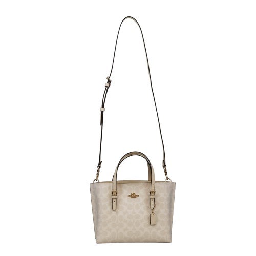 コーチ アウトレット ハンドバッグ レディース モリー トート バッグ 25・シグネチャー キャンバス ホワイト COACH OUTLET CV965 IMXU5 ホワイト/チョーク