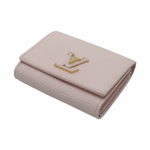 ルイヴィトン 二つ折り財布 トリヨン ポルトフォイユ・カプシーヌ タイニー ピンク LOUIS VUITTON M29048 ライトブリス
