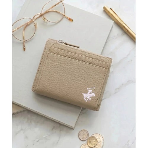 ビバリーヒルズポロクラブ 二つ折り財布 レディース ベージュ BEVERLY HILLS POLO CLUB BHG-L1011 グレ－ジュ
