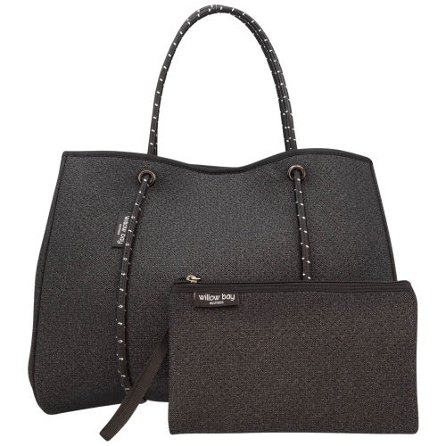 ウィローベイ ショルダーバッグ レディース Daydreamer Neoprene Tote ブラック WILLOW BAY 1016 Black Denim