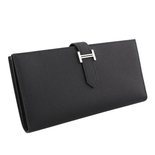 エルメス ベアンスフレ エプソン ブラック シルバー金具 G刻印 HERMES Bearn Soufflet