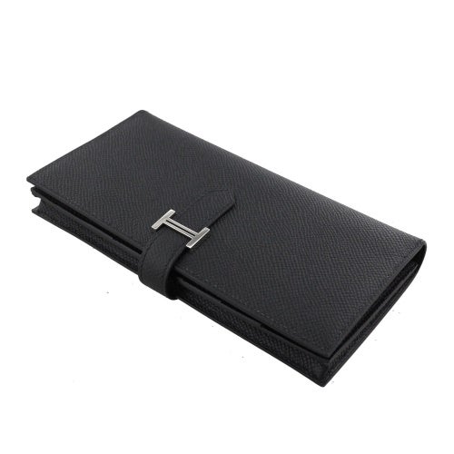 エルメス ベアンスフレ エプソン ブラック シルバー金具 G刻印 HERMES Bearn Soufflet