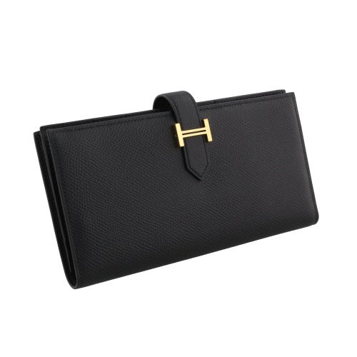 エルメス ベアンスフレ エプソン ブラック ゴールド金具 K刻印 HERMES