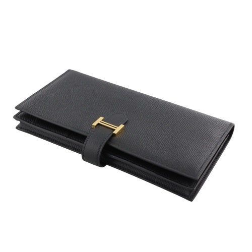 エルメス ベアンスフレ エプソン ブラック ゴールド金具 K刻印 HERMES