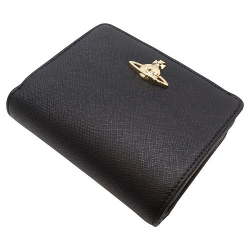 ヴィヴィアンウエストウッド がま口 二つ折り財布 レディース ブラック Vivienne Westwood 5115002XW S000B N402 BLACK 3D ORB