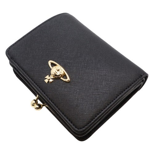ヴィヴィアンウエストウッド がま口 二つ折り財布 レディース ブラック Vivienne Westwood 5115002XW S000B N402 BLACK 3D ORB
