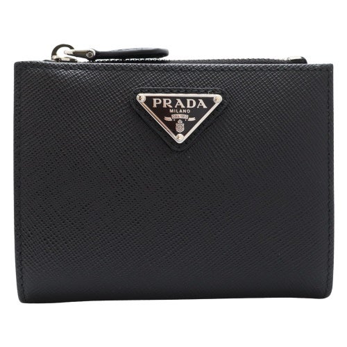 Prada財布 プラダ 二つ折り財布 レディース ブラック PRADA 1MV021 QHH F0632