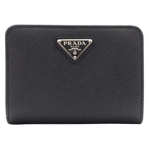 プラダ 二つ折り財布 レディース SAFFIANO TRIANGOLO ブラック PRADA 1ML018 QHH F0632 NERO 1
