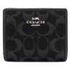 コーチ アウトレット 二つ折り財布 レディース スナップ ウォレット・シグネチャー デニム ブラック COACH OUTLET CDF22 SVBK