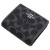 コーチ アウトレット 二つ折り財布 レディース スナップ ウォレット・シグネチャー デニム ブラック COACH OUTLET CDF22 SVBK