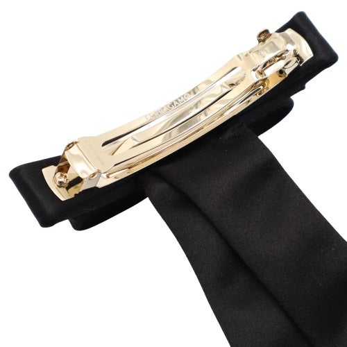 フェラガモ ヘアアクセサリー バレッタ レディース ヴァラ リボン バレッタ ブラック Salvatore Ferragamo 340476 796290 NERO/ORO
