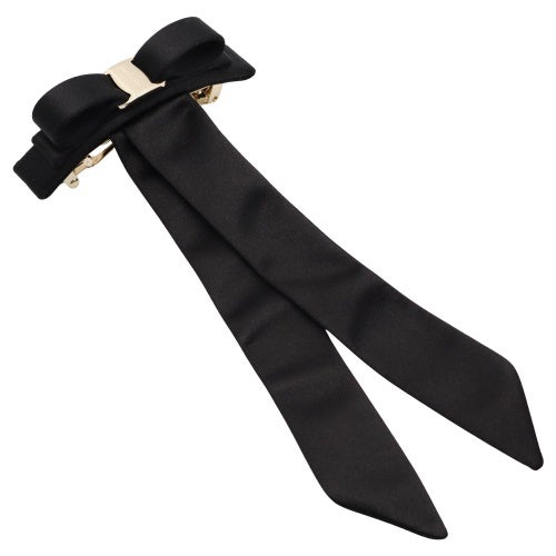 フェラガモ ヘアアクセサリー バレッタ レディース ヴァラ リボン バレッタ ブラック Salvatore Ferragamo 340476 796290 NERO/ORO
