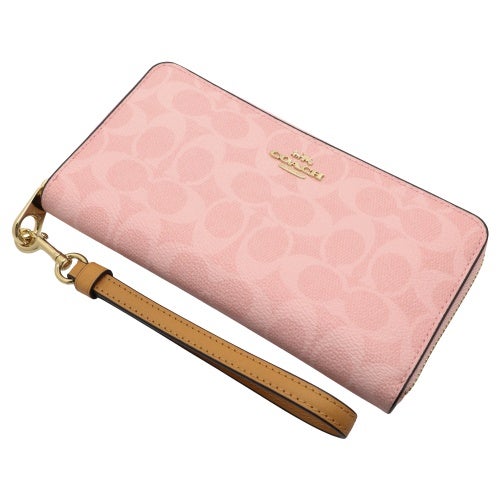 コーチ アウトレット 長財布 レディース ロング ジップ アラウンド ウォレット・キルティング ピンク COACH OUTLET CEC20 IMPO