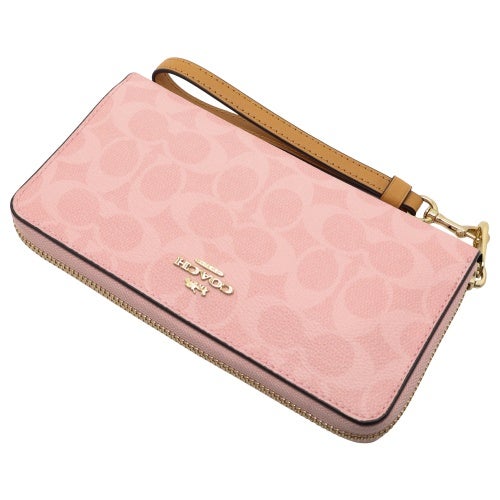コーチ アウトレット 長財布 レディース ロング ジップ アラウンド ウォレット・キルティング ピンク COACH OUTLET CEC20 IMPO