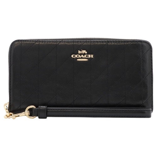 コーチ アウトレット 長財布 レディース ロング ジップ アラウンド ウォレット・キルティング ブラック COACH OUTLET CEL63 IMBLK