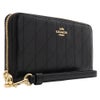 コーチ アウトレット 長財布 レディース ロング ジップ アラウンド ウォレット・キルティング ブラック COACH OUTLET CEL63 IMBLK