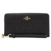 コーチ アウトレット 長財布 レディース ロング ジップ アラウンド ウォレット・シグネチャー レザー ブラック COACH OUTLET CEW21 IMBLK