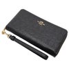 コーチ アウトレット 長財布 レディース ロング ジップ アラウンド ウォレット・シグネチャー レザー ブラック COACH OUTLET CEW21 IMBLK